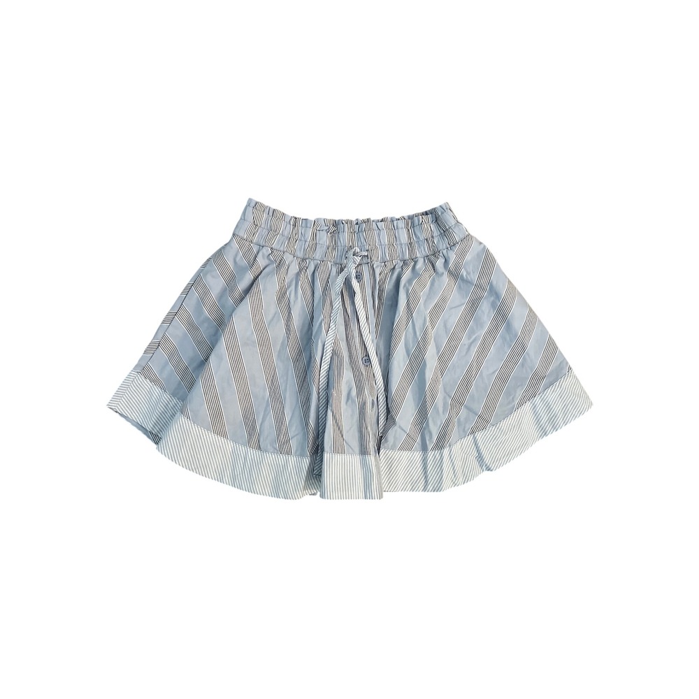 Aerie Blue White Striped Skort Elastic Waist Drawstring Cotton Mini Skirt XS